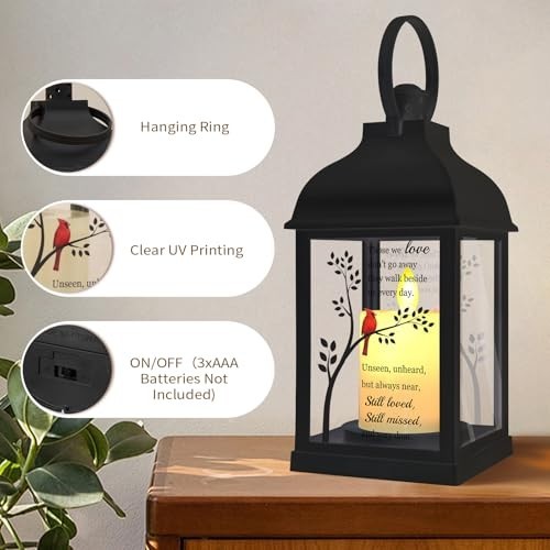 Sympathy Memorial Lantern with Flickering Flame – Bereavement Keepsake for Loved