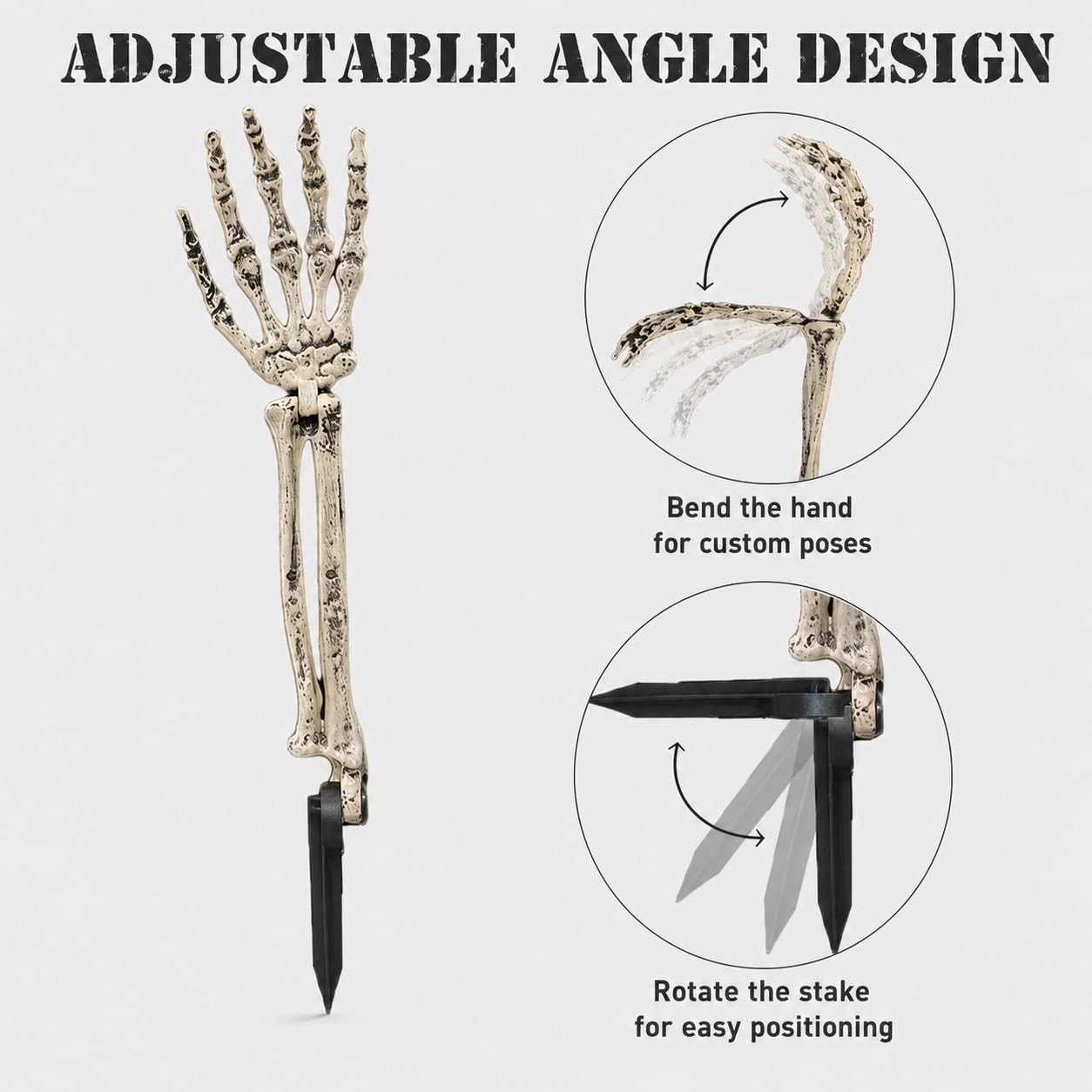 6PC Realistic Skeleton Arm Stakes Halloween Decorations for Lawn Stakes Garde…
