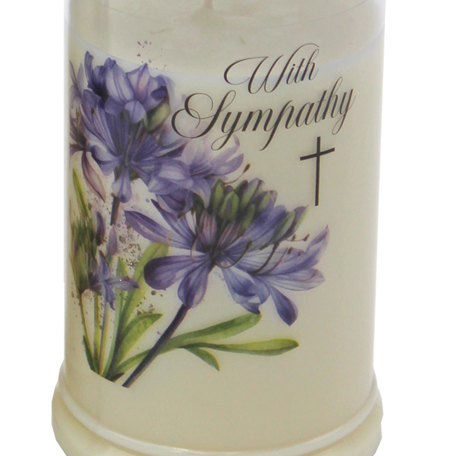 Memorial Pillar Candle With Windproof Cap With Sympathy Flowers 4 Days