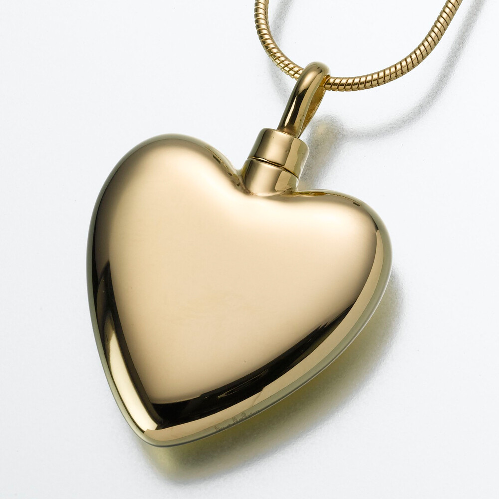Gold Vermeil Small Heart Memorial Jewelry Pendant Funeral Cremation Urn