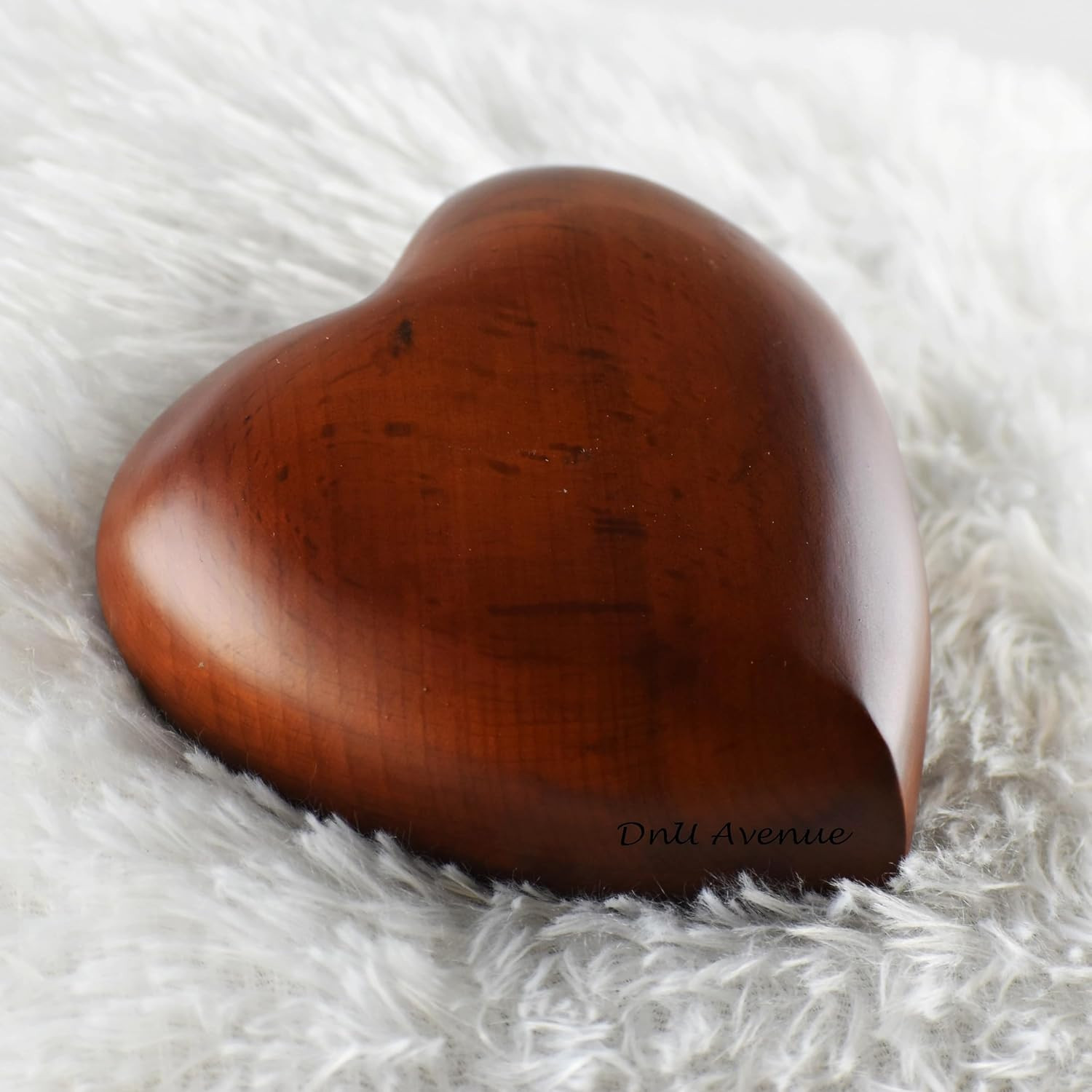 Heart-Shaped Hand-Painted Wooden Cremation Urn, Biodegradable Memorial Keepsake