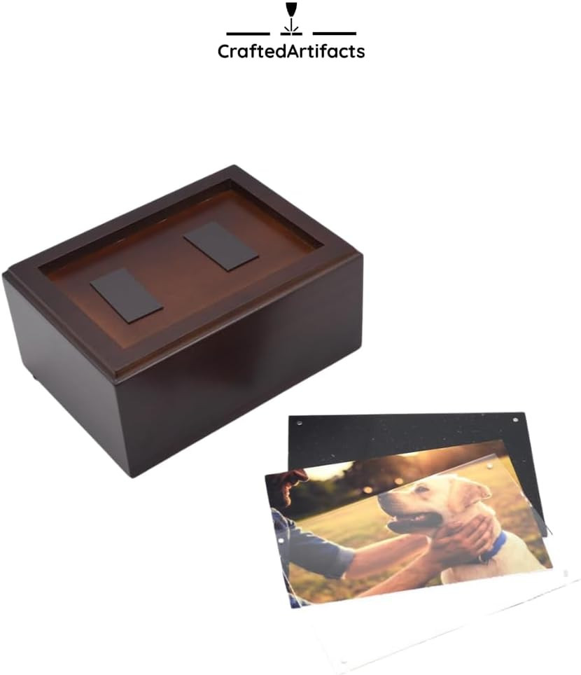 Companion Photo Urn with Acrylic Magnetic Picture Frame for Human and Pet Ashes,