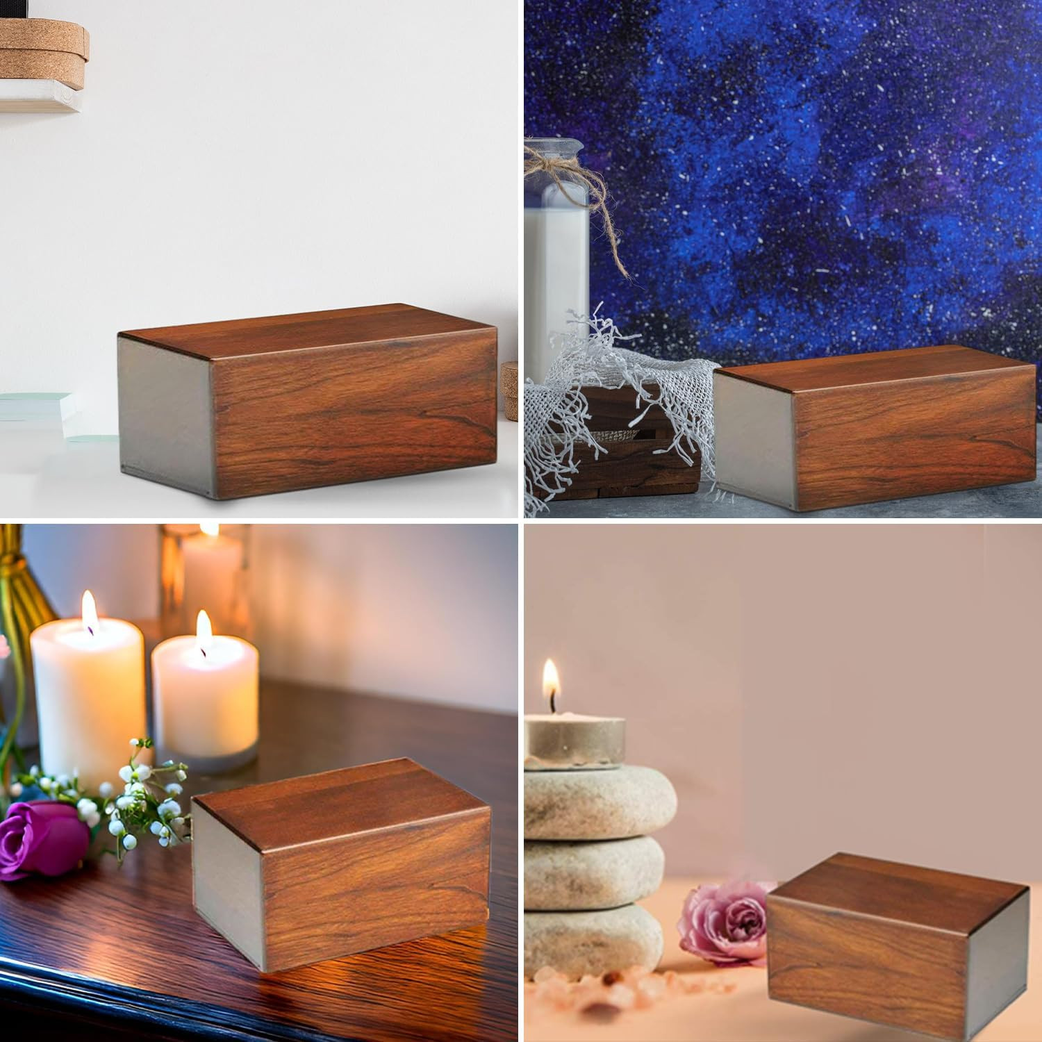 Wooden Urn for Human Ashes, Decorative and Pet Memorial Urn – Keepsake Burial As