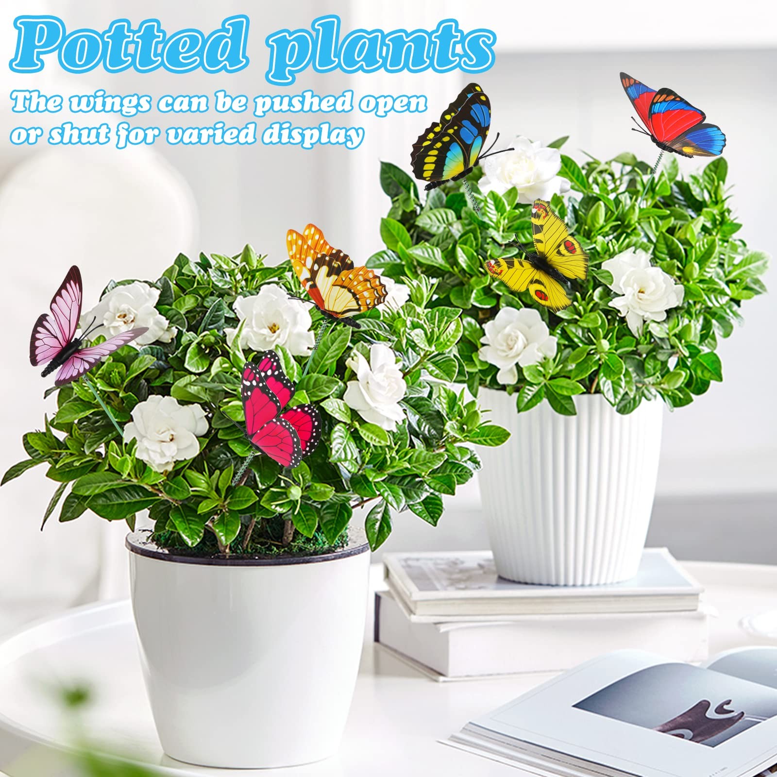 40 Pack Butterfly Stakes Colorful Garden Ornaments for Indoor Outdoor Yard Patio