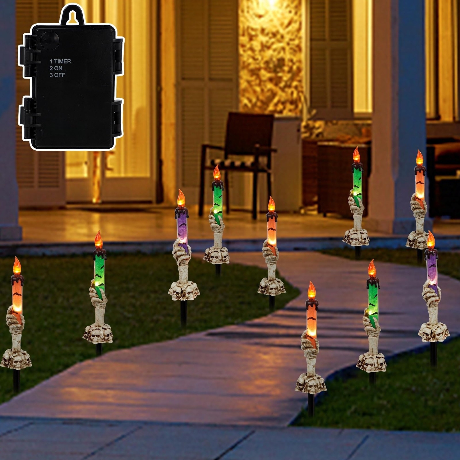 Halloween Decorations, 5 Pack Tabletop Candle Lights with Skeleton Ghost Hand…