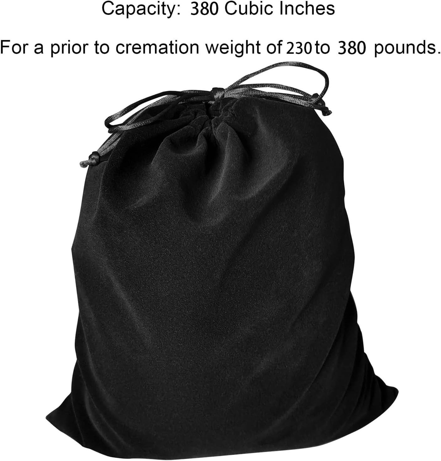 Black Velvet Cremains Urn Bag for Human Ashes – for Use inside the Urn – Size 12