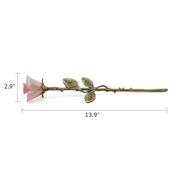 New, Solid Brass Pink Threaded Rose Keepsake Funeral Cremation Urn For Ashes