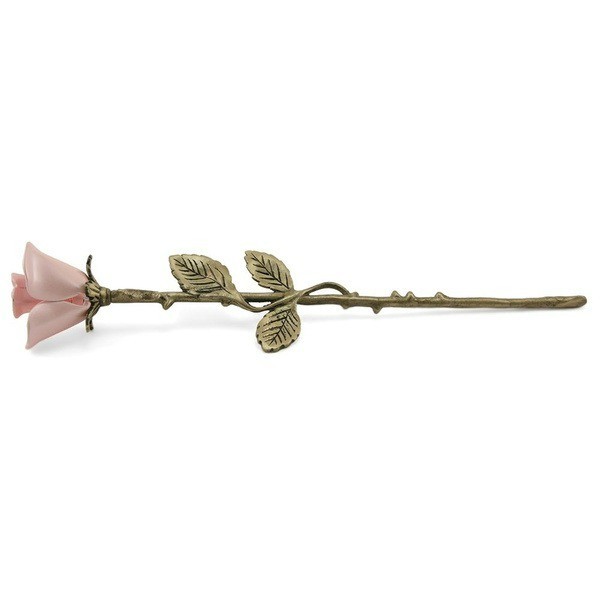 New, Solid Brass Pink Threaded Rose Keepsake Funeral Cremation Urn For Ashes