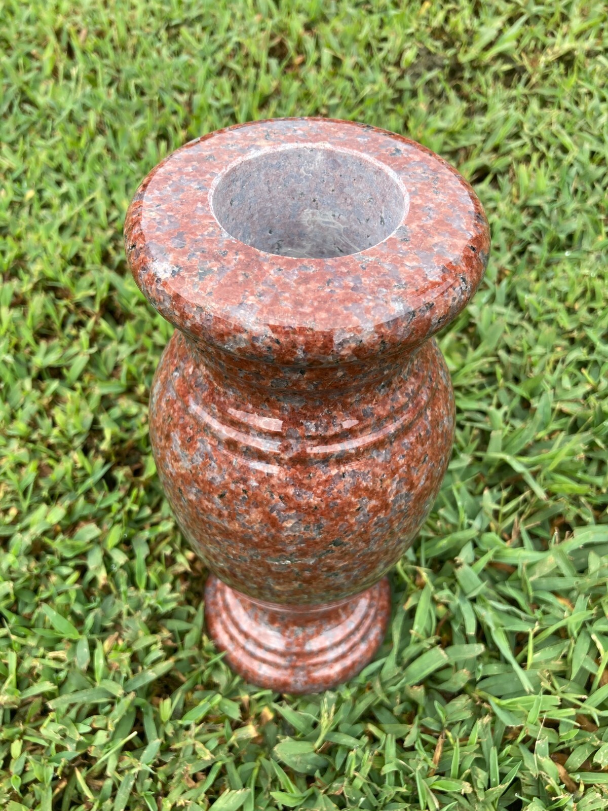 Turned Granite Memorial Vase Polished 4.5″ x 10″ India Red