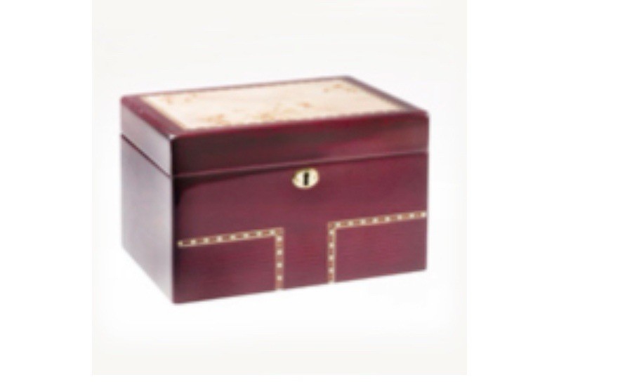 Large/Adult 230 Cubic Burlwood Treasure Chest Cremation Urn for Ashes No Keys