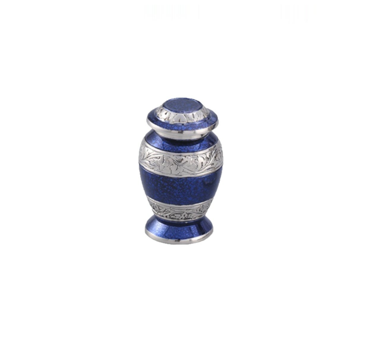 Palatinate Blue & Silver Miniature Keepsake Cremation Urn – Free Shipping