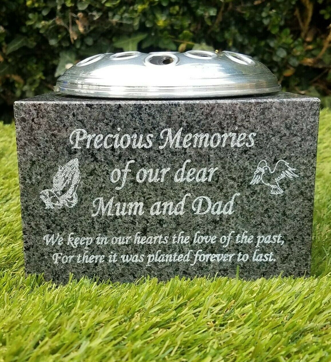 Personalised Granite Memorial Vase Grave Pot Flower Holder Cemetery Grave Vase
