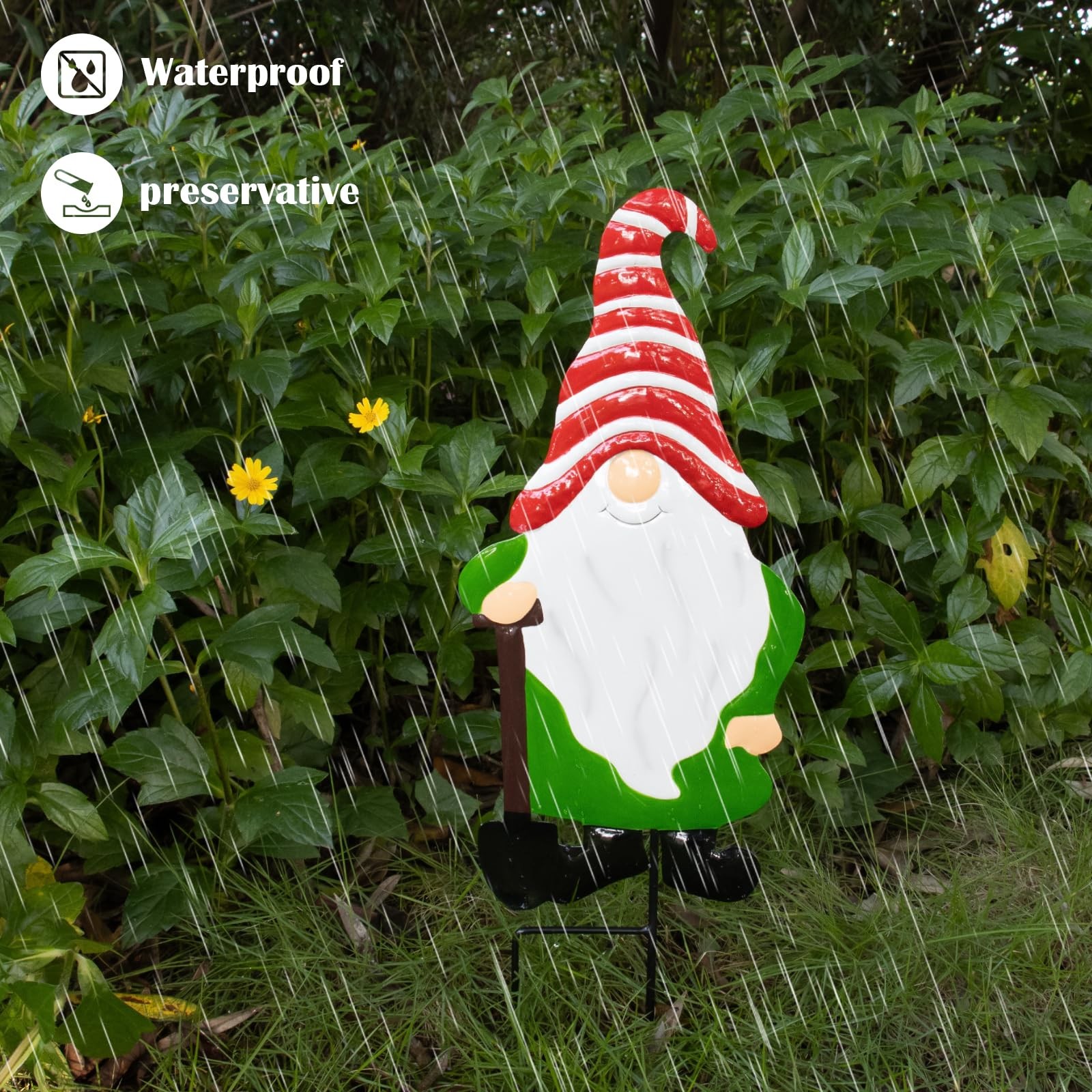 Metal Yard Signs Decor for Rust Prevention, Yard Stakes with Gnomes for Outsi…