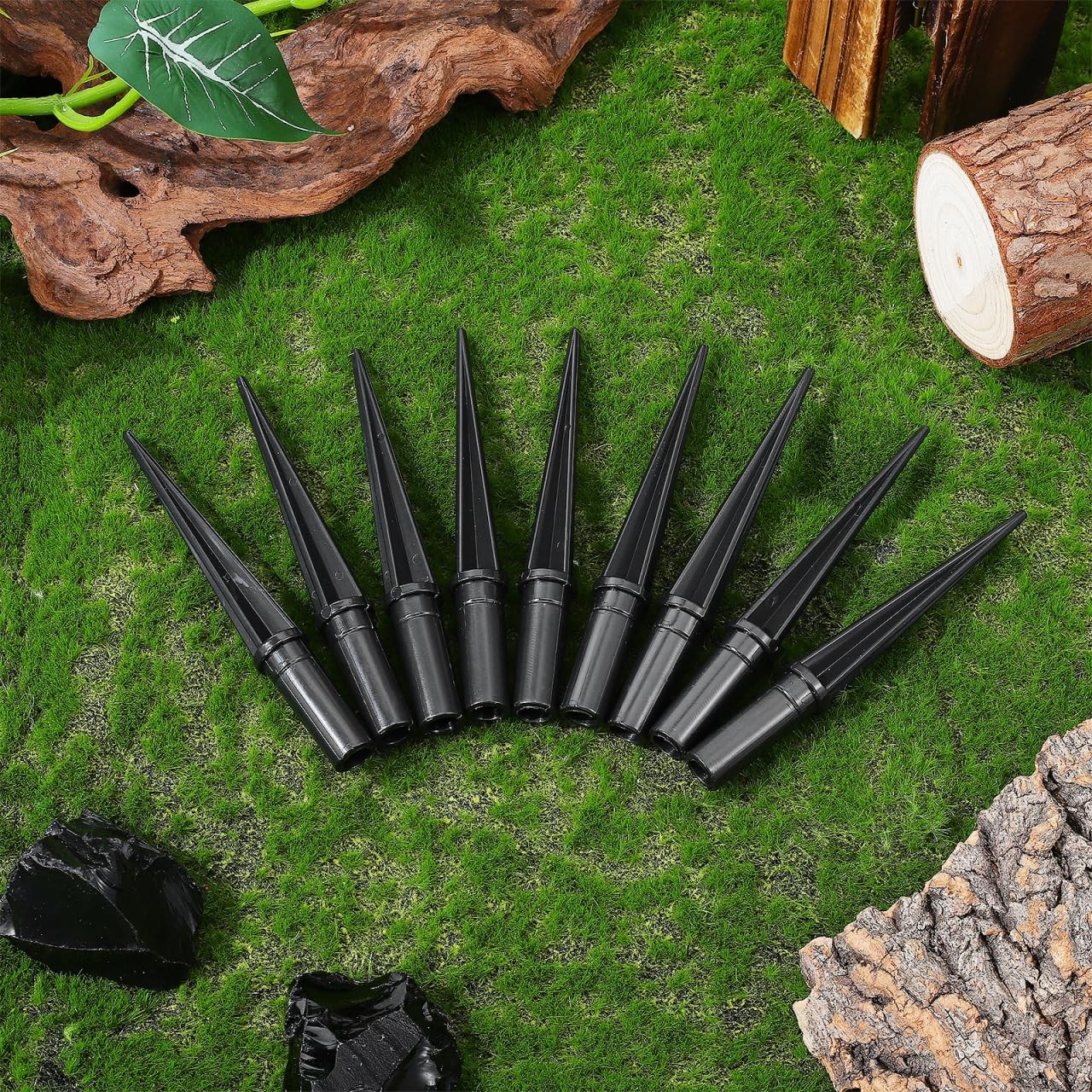 Solar Light Stakes 10 Pack Plastic Ground Stake Spikes for Garden Lamp Inclin…