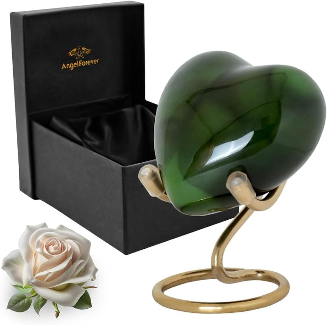 Heart Urn with Stand & Box Keepsake Urn for Human Ashes Mini Cremation Urn for M