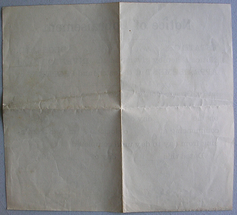 Vintage 1908 NOTICE OF APPRAISEMENT of Deceased from Greene County Xenia Ohio