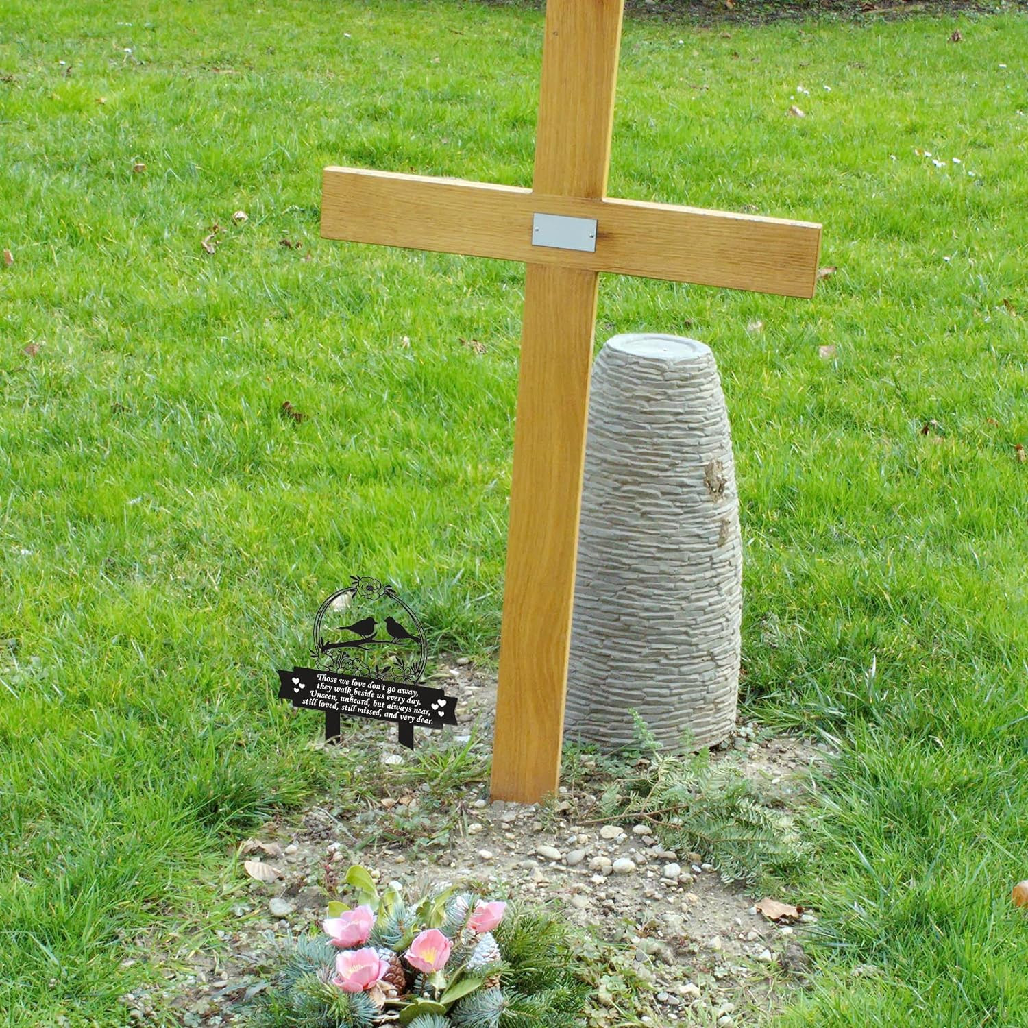 Geelin Cardinals Memorial Grave Marker 13.78 X 10.63 Inch Metal Cemetery Decorat