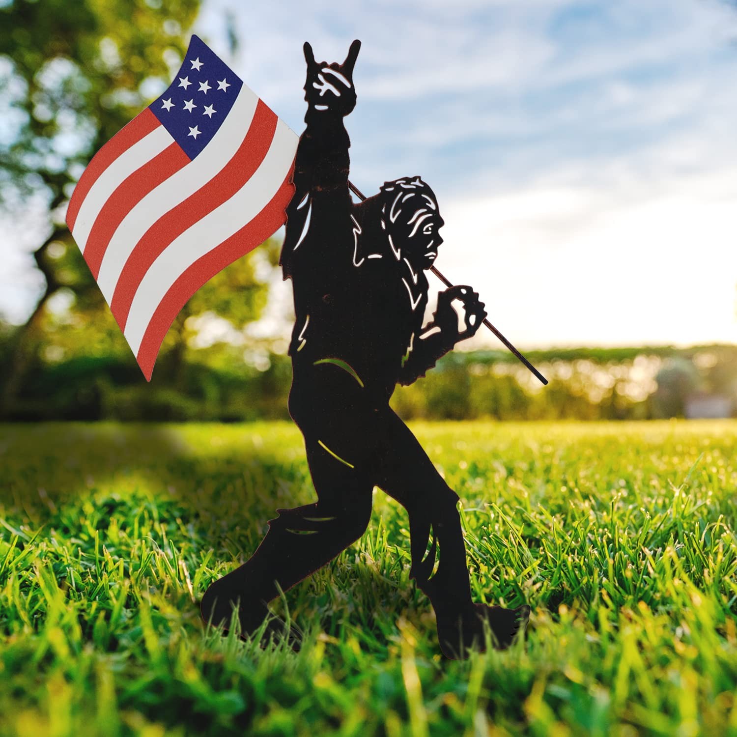Bigfoot Yard Decor Metal Patriotic Garden Stakes,Dad Gifts for Fathers Day,4t…