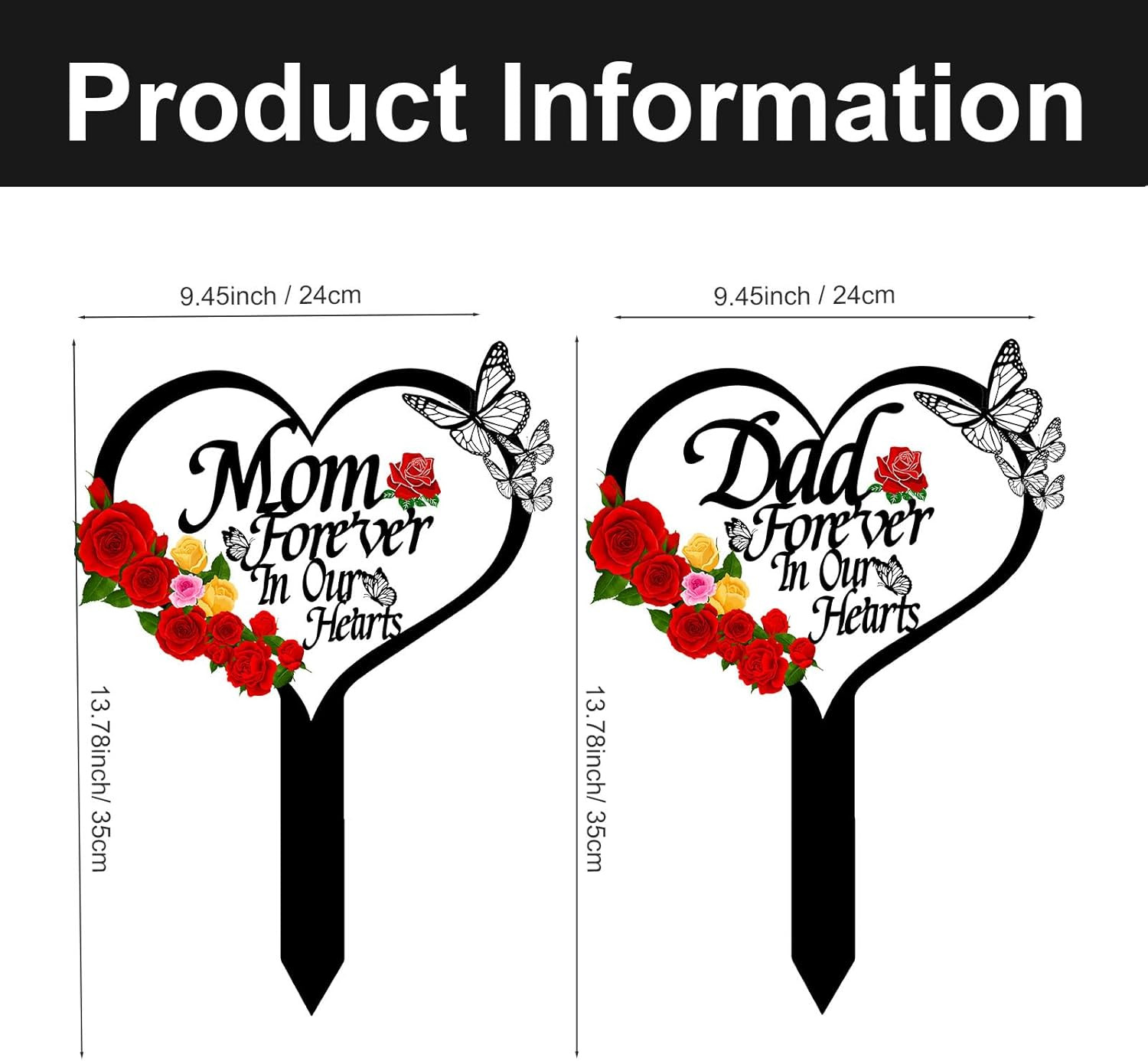 Grave Decorations for Cemetery, Cemetery Decorations for Grave Mom，Dad,Memorial