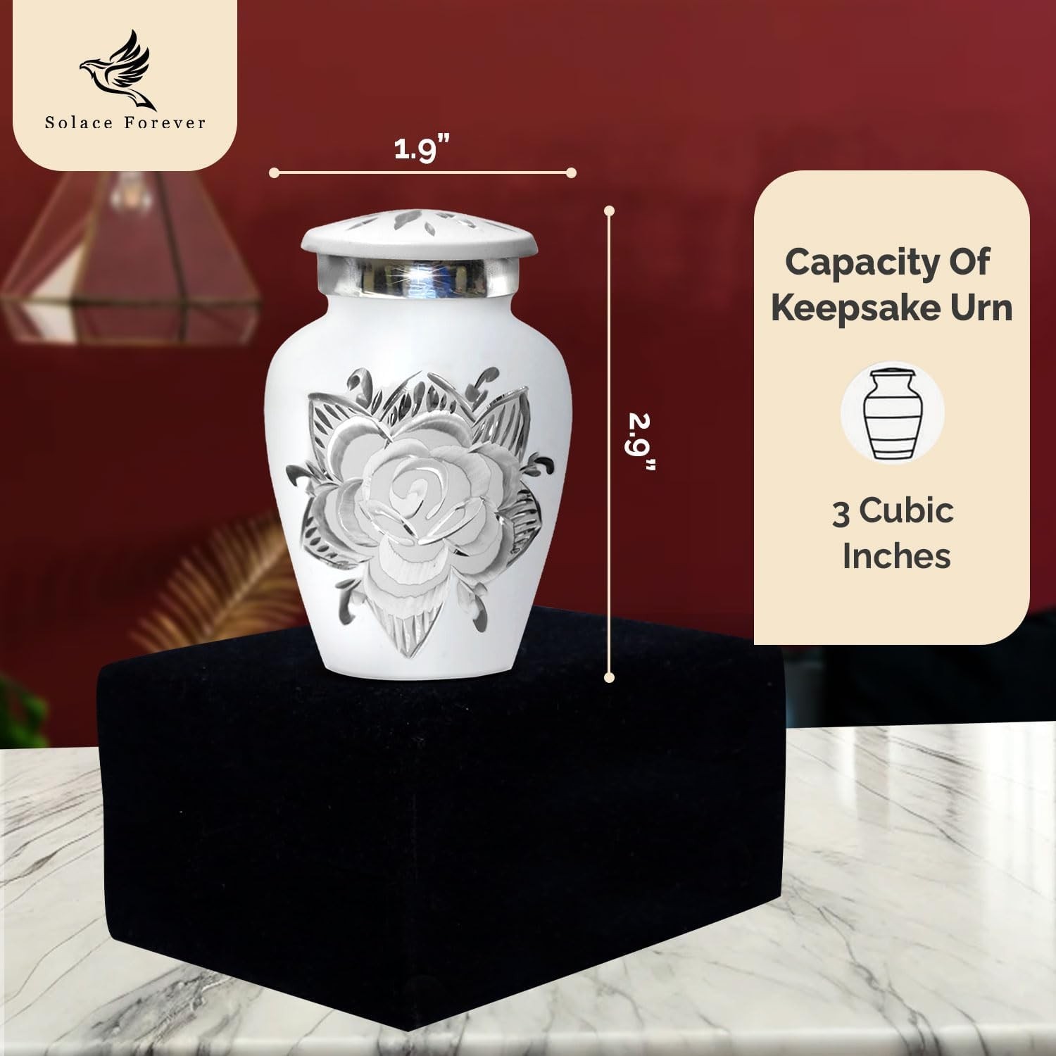 Rose Cremation Urn for Ashes for Women & Men – Handcrafted Rose Urns for Huma…