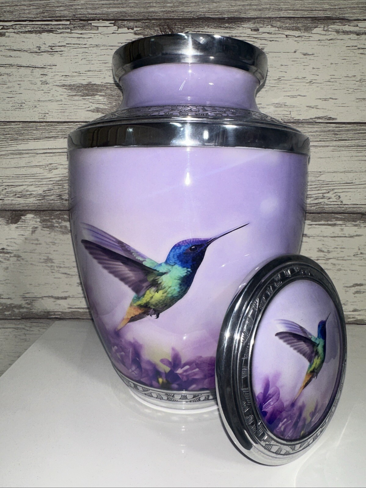 Medallion Hummingbird Flowers Cremation Urns for Adult Ashes
