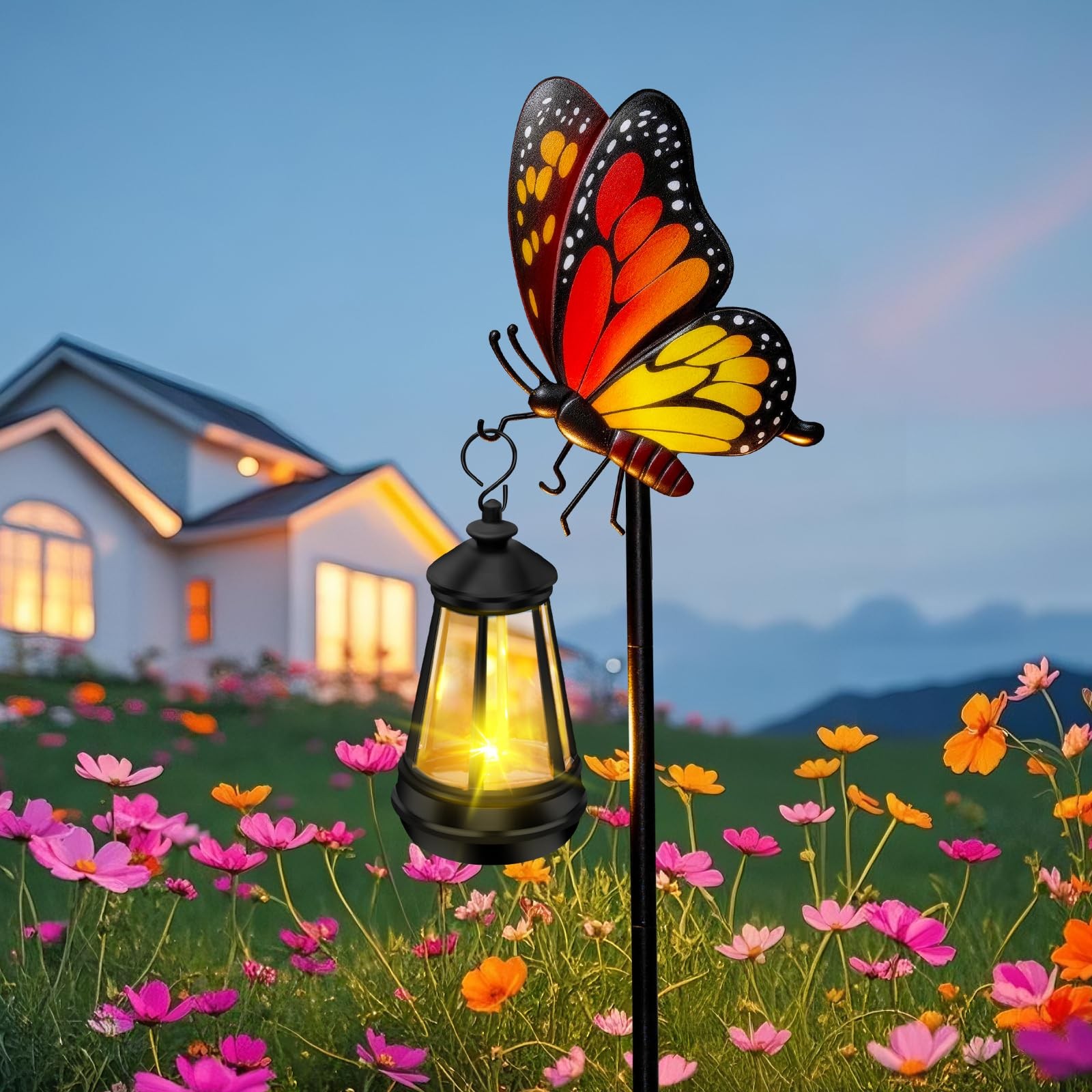 Solar Lights Outdoor Waterproof Butterfly Garden Decor,32.28in Garden Butterf…