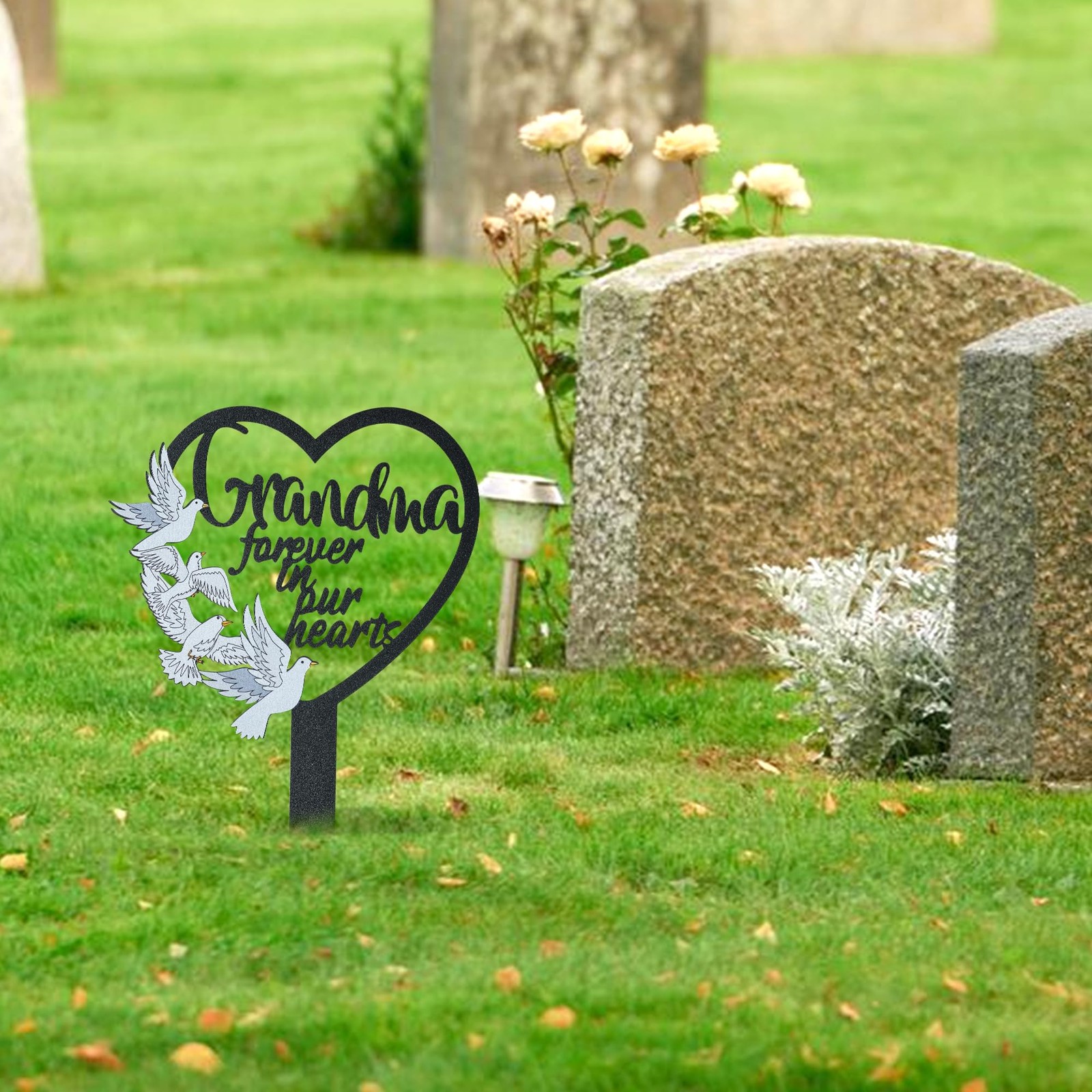 BUoonyer Stake Graves Cemetery Decorations – Grandma 11 x 7.9 inches, Black
