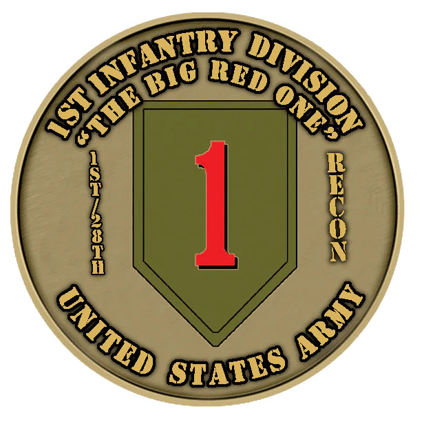 Big Red 1 Medallion for Box Cremation Urn/Flag Case – 2 Inch Diameter