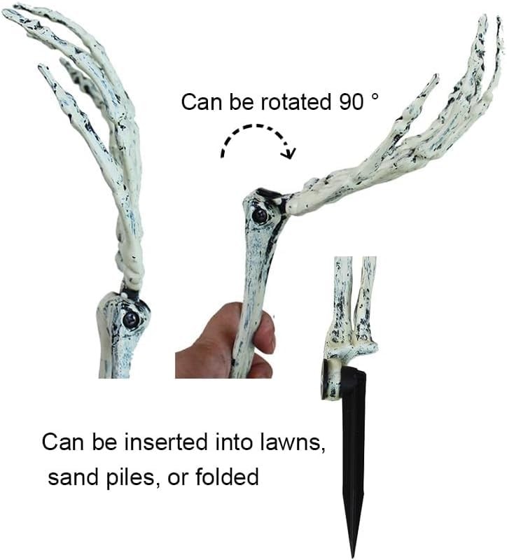 Halloween Realistic Skeleton Stakes Zombie Ghost Arm Stake Severed Plastic Sk…