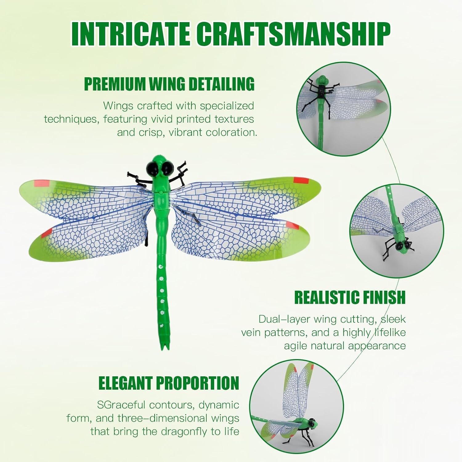 12Pcs Dragonfly Clips for Repellent Dragon to Keep Away Decoy Outdoor Decorative