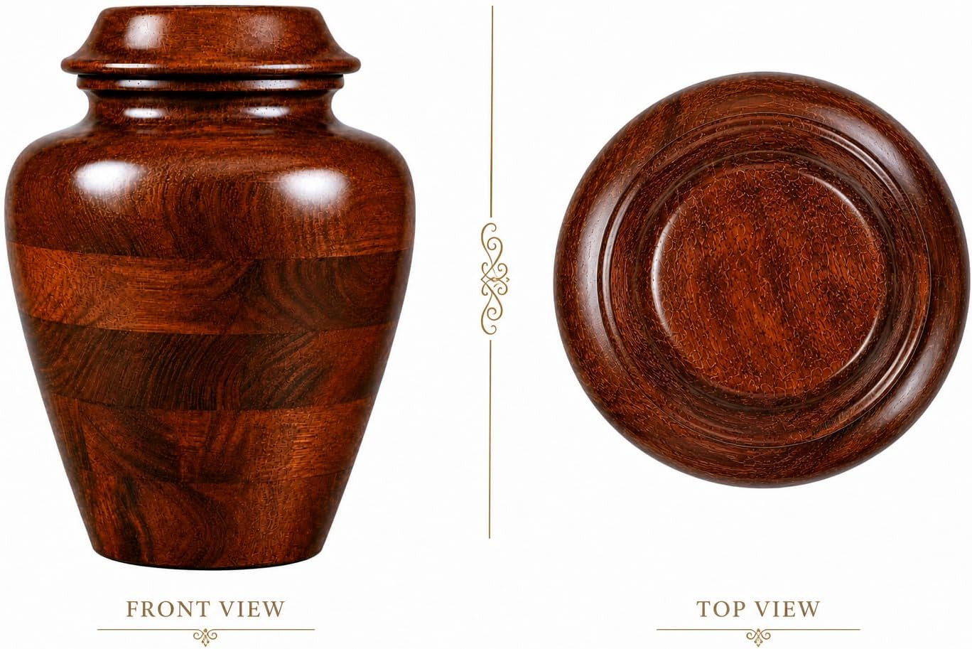 Wooden Keepsake Urn for Human Ashes – Handcrafted Memorial Cremation Urn, Small