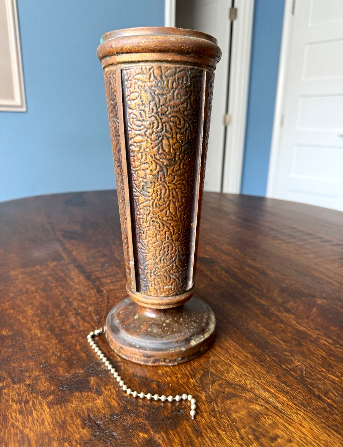 Vintage Matthews Bronze Cemetery Memorial Vase – 11″ Classic Scroll Pattern