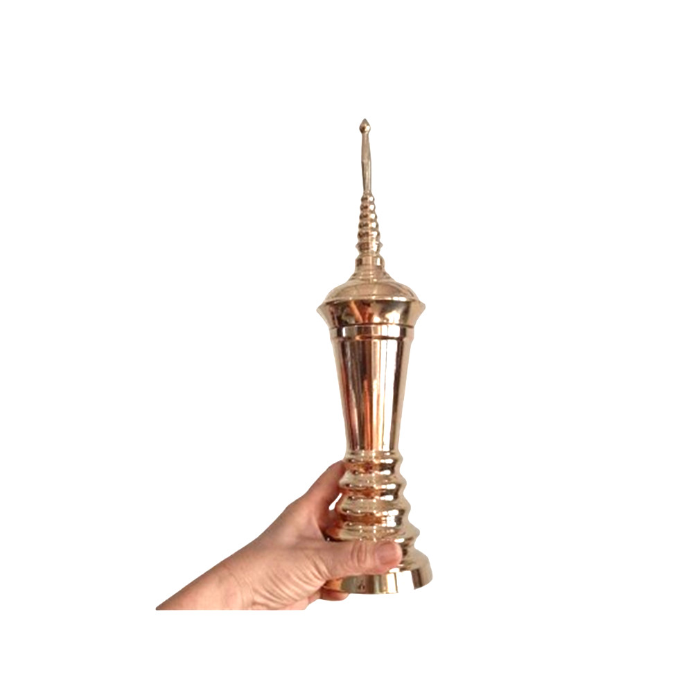 Cremation Urn Ashes Brass Urn 15″ Tall Style Screw Cap Thailand Handmade Durable