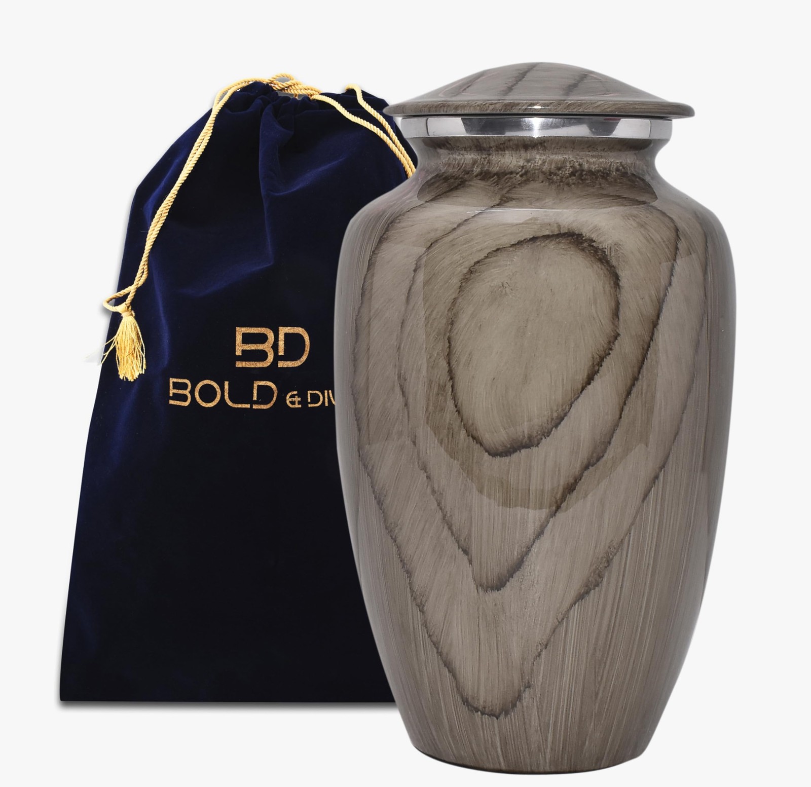 BOLD & DIVINE Wooden Textured Large Cremation Urn | Human Ashes Memorial Urn,…