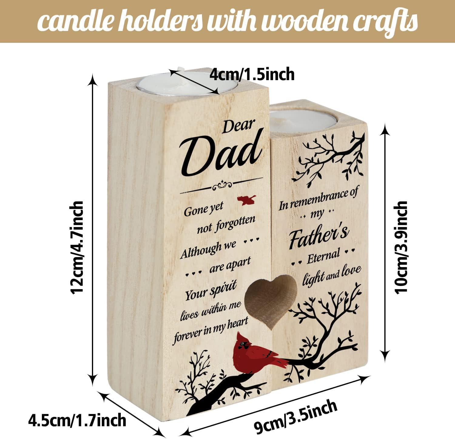 Memorial Gift – Memorial Candlestick Gifts for Loss of Father – Sympathy Gift…