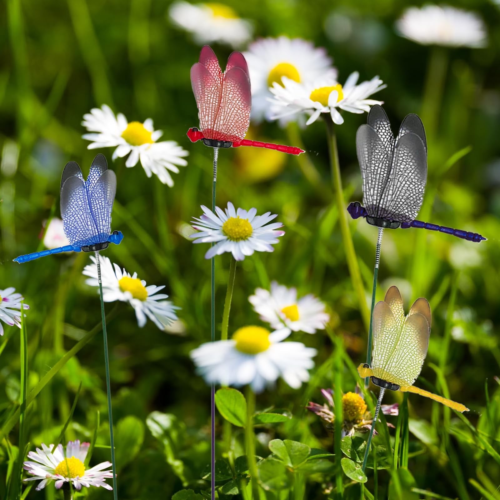 20 Pcs Garden Dragonfly Stakes – Fake Dragonflies Removable Plastic Fake Drag…