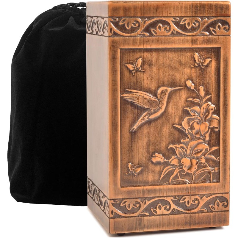Handmade Wooden Engraved Urn for Human Ashes 250lbs Adult Male Female Satin