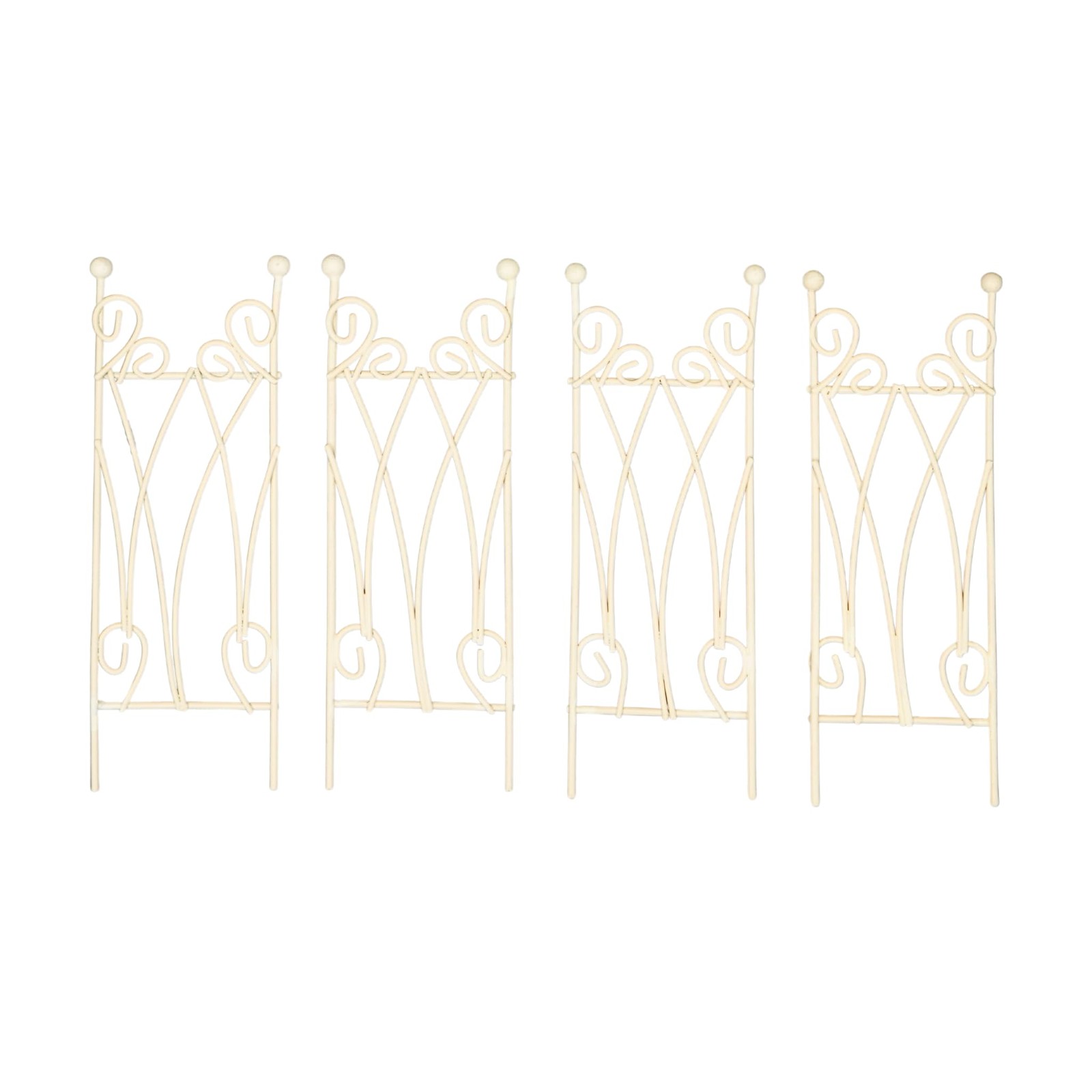 4PCS Mini Garden Stakes for Fairy Garden, Vintage Metal Arch Picks for Plante…