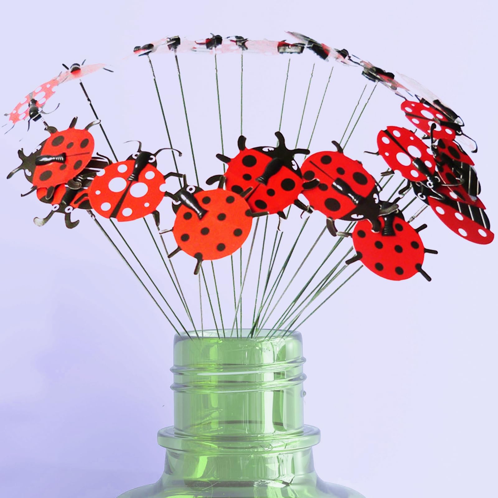 3D Ladybug Garden Stakes Decorative Yard, Patio & Plant Decor, 20 Pcs