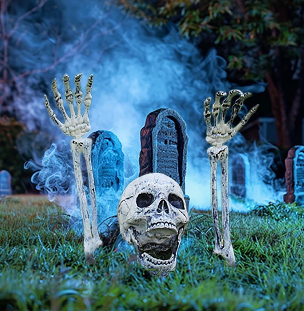 Halloween Skeleton Outdoor Decorations Realistic Skeleton Yard Stakes for Lawn