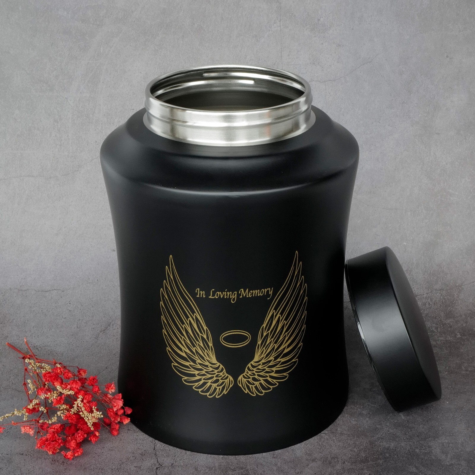 Up to 160 lbs Large Cremation Urns for Adult Human Ashes, Angel Wings in Loving