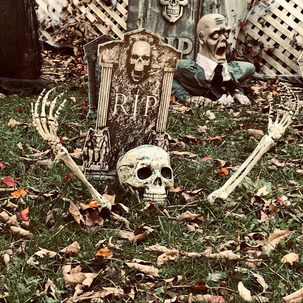 Realistic Halloween Skeleton Lawn Stakes for Outdoor Decorations