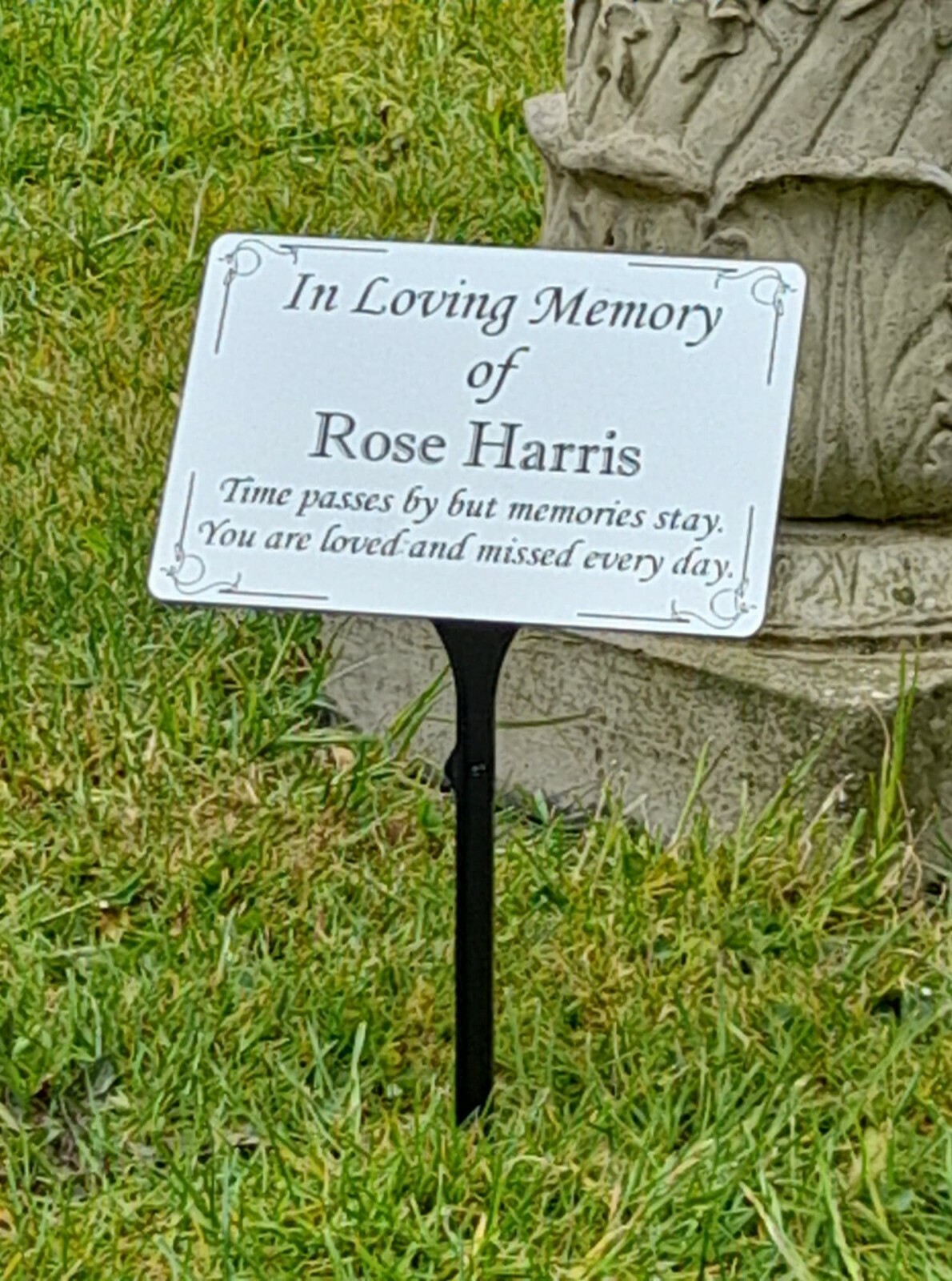 Large Engraved Memorial Stake/Grave Marker Cremation with Personalised Plaque