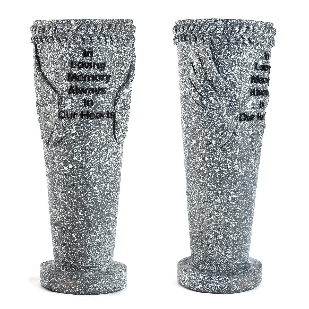 Cemetery Grave Vase with Ground Spikes, Angel Wings Vase for Fresh/Artificial…
