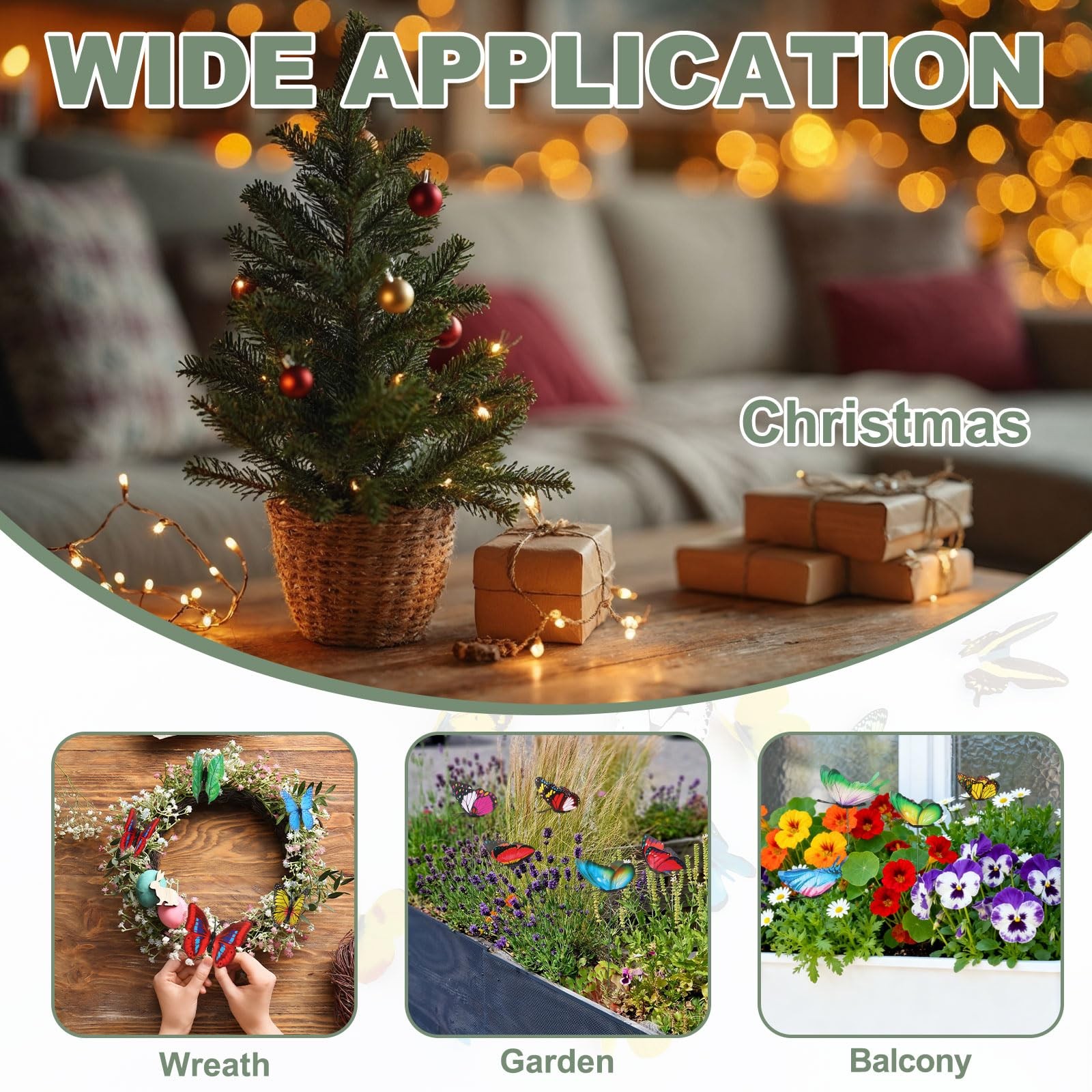 20pcs Butterfly Garden Stakes Waterproof PVC Decor for Indoor & Outdoor Use