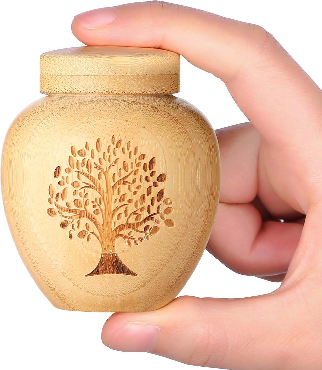 HOOMTREE Small Urns for Human Ashes Keepsake Set of 1,Mini Urns for Ashes Made o