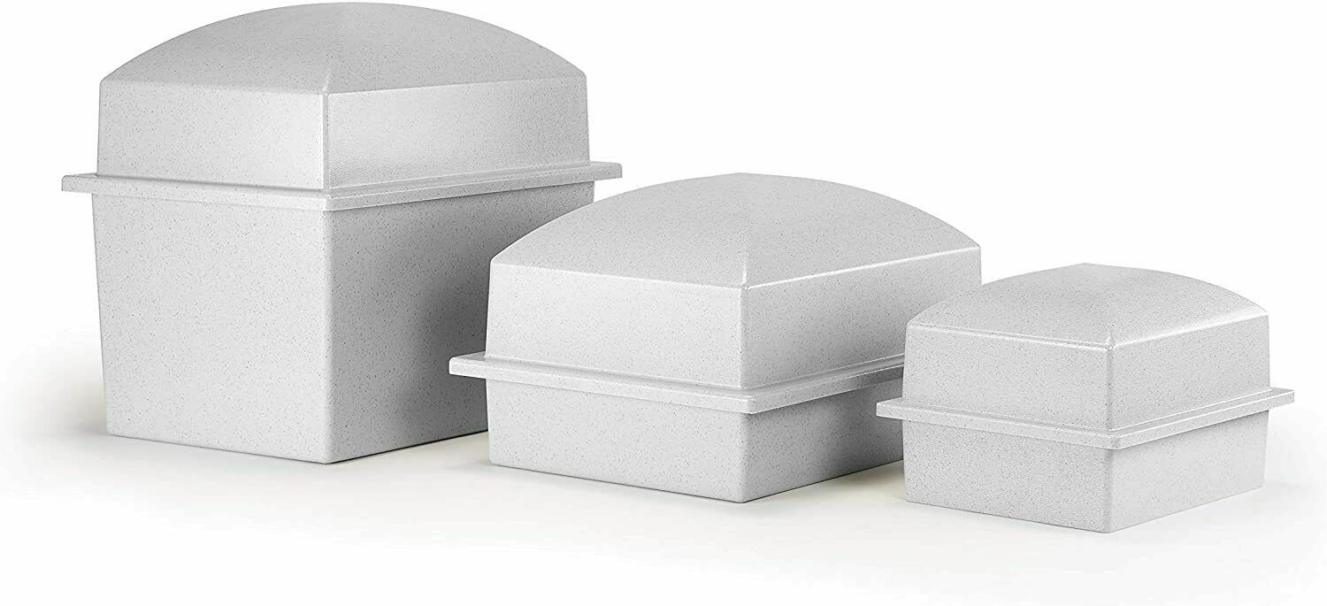 Extra-Large White Polymer Double Funeral Cremation Urn Burial Vault