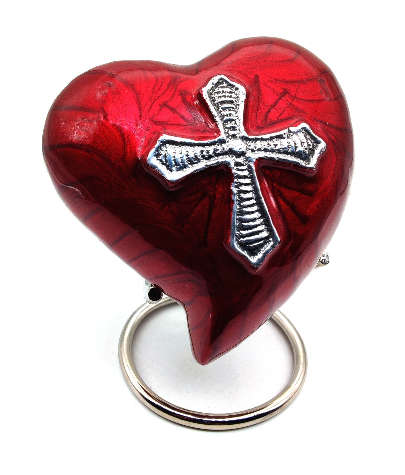Jesus Cross Heart Keepsake Urn Cremation Small Urn for Ashes- Perfect for Adults