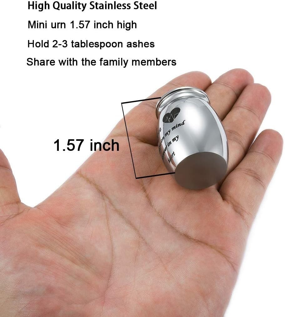Durable Heart Pattern Mini Cremation Urn – Elegant Stainless Steel Tribute