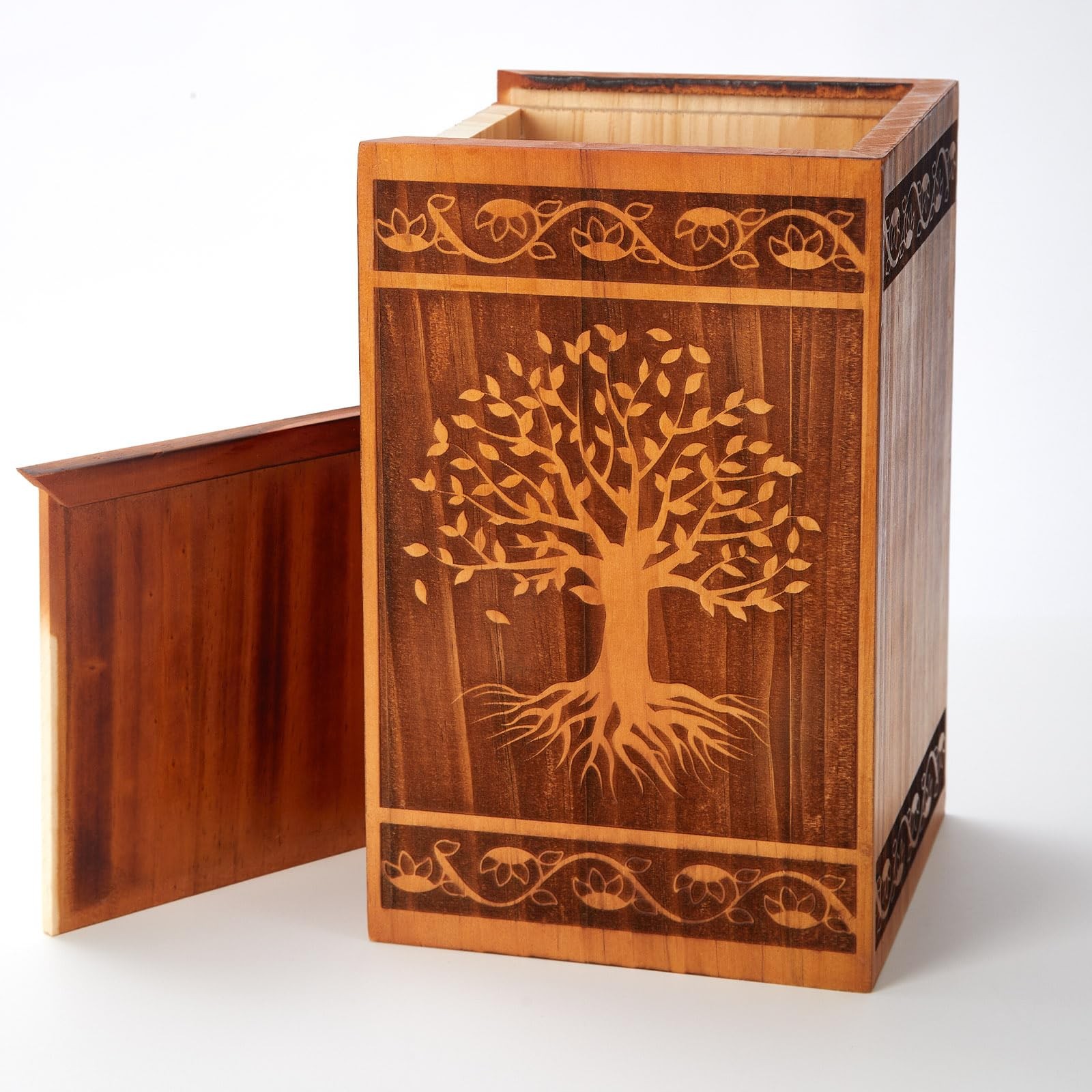 Cremation Wooden Urns for Human Ashes Adult Male Female, Large Wood Memorial Urn